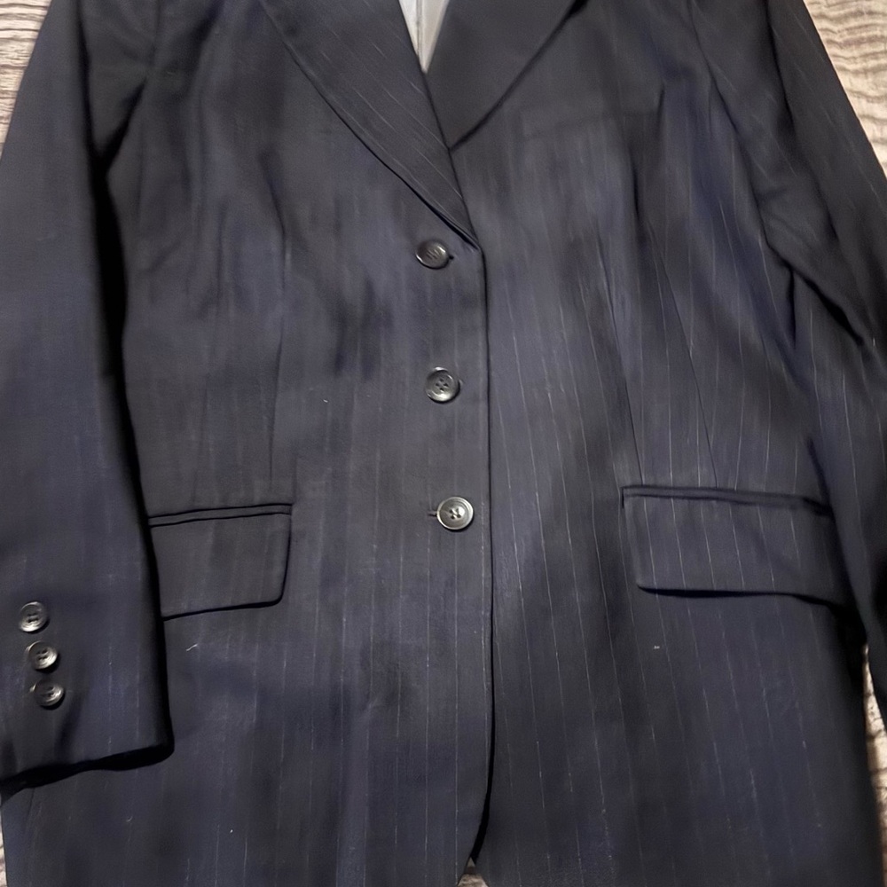 Women’s 12p Navy Kaser Pinstripe Pant Suit